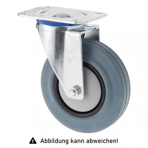 4250448507692 - Rollcart TPE-Lenkrolle Ø100x32mm in grau 90kg Tragkraft mit Kunststoff-Felge 4250448507692 - Rollcart TPE-Lenkrolle Ø100x32mm in grau 90kg Tragkraft mit Kunststoff-Felge