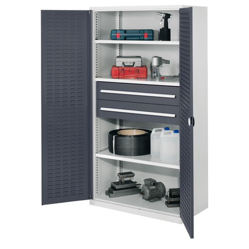 4251142238417 - Systeme Schwerlastschränke ohne Mitteltrennwand 1950x1000x600mm Modell 42 Schlitzplattentüren anthrazitgrau 4251142238417 - Systeme Schwerlastschränke ohne Mitteltrennwand 1950x1000x600mm Modell 42 Schlitzplattentüren anthrazitgrau