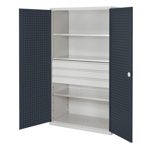 4251142240311 - Systeme ®RasterPlan Großvolumenschränke 1950x1130x590mm Lochplattentüren Modell 4 anthrazitgrau 4251142240311 - Systeme ®RasterPlan Großvolumenschränke 1950x1130x590mm Lochplattentüren Modell 4 anthrazitgrau