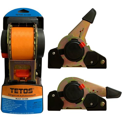 0686082502061 - qteck Ratschenzurrgurt mit Aufrollautomatikt TETOS 50mm x 45m 1 Stück 0686082502061 - qteck Ratschenzurrgurt mit Aufrollautomatikt TETOS 50mm x 45m 1 Stück