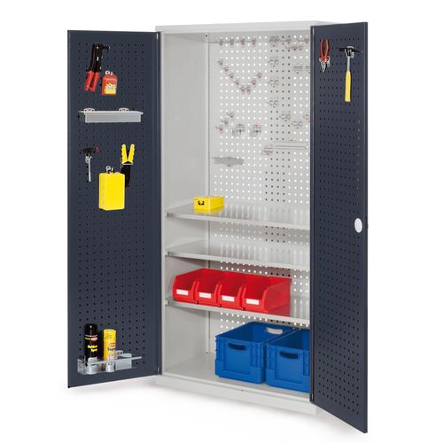 4251142237403 - Systeme ®RasterPlan Werkzeugschrank 1950x1000m Modell 6 Tiefe 500mm Lochplattentüren anthrazitgrau