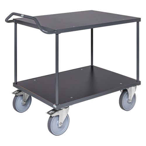 7350112290329 - Ergonomischer Tischwagen in dunkelgrau 1310x800x965mm mit MDF-Platte Gummibereifung und Bremse - Kongamek 7350112290329 - Ergonomischer Tischwagen in dunkelgrau 1310x800x965mm mit MDF-Platte Gummibereifung und Bremse - Kongamek