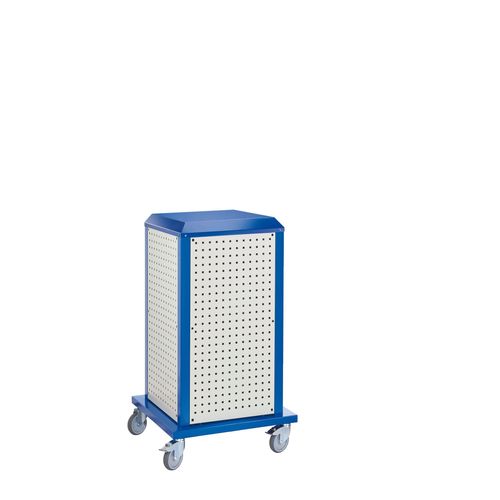 4251142242889 - Tool-Tower klein BxTxH 700x700x1260 mm mobil 4 Lochplatten ral 5010 7035