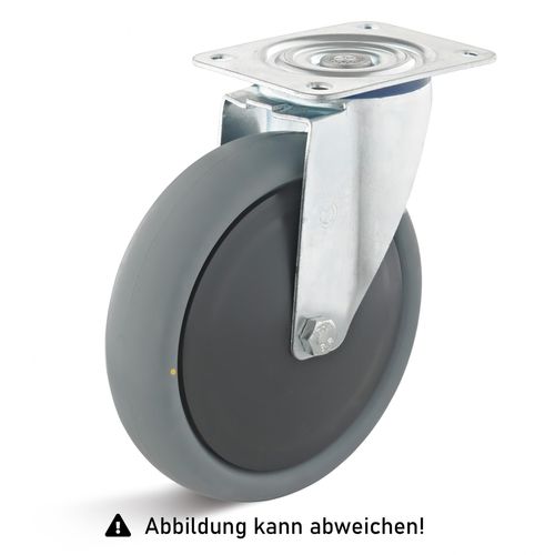 4250448511330 - Rollcart TPE-ESD Lenkrolle Ø200x50mm in grau 220kg Tragkraft mit Kunststoff-Felge 4250448511330 - Rollcart TPE-ESD Lenkrolle Ø200x50mm in grau 220kg Tragkraft mit Kunststoff-Felge