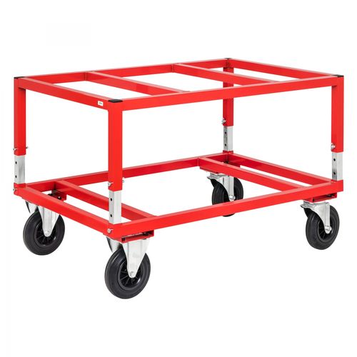 7350050352585 - Palettenwagen KM222 800x1200x655mm (BxLxH) bis 800kg belastbar 2 Bockrollen 2 Lenkrollen rot 7350050352585 Kongamek 7350050352585 - Palettenwagen KM222 800x1200x655mm (BxLxH) bis 800kg belastbar 2 Bockrollen 2 Lenkrollen rot 7350050352585 Kongamek