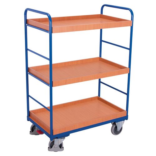 4035694009240 - Etagenwagen Stahl MDF-Platte Enzianblau Buche-Dekor 3 Etagen 965 x 655 mm EasySTOP bis 250 kg 4035694009240 - Etagenwagen Stahl MDF-Platte Enzianblau Buche-Dekor 3 Etagen 965 x 655 mm EasySTOP bis 250 kg