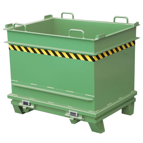 4052462043466 - eurokraft pro Baustoffcontainer BC mit Steinklammer-Entriegelung BxH 1310 x 1160 mm resedagrün 4052462043466 - eurokraft pro Baustoffcontainer BC mit Steinklammer-Entriegelung BxH 1310 x 1160 mm resedagrün