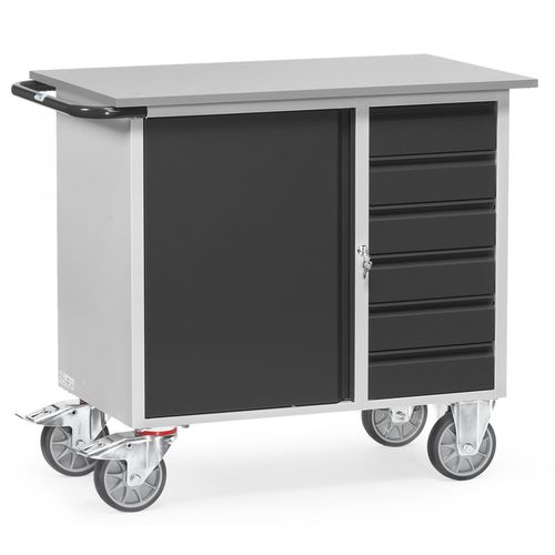 4017976424507 - Werkstattwagen 2450 1 Schrank 6 Schubladen Stahlblech anthrazitgrau 4017976424507 fetra 4017976424507 - Werkstattwagen 2450 1 Schrank 6 Schubladen Stahlblech anthrazitgrau 4017976424507 fetra