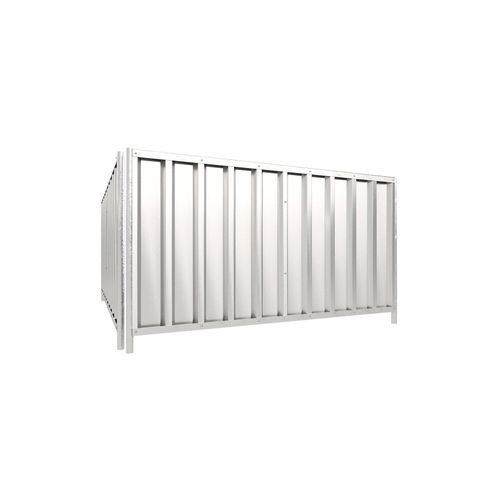 4250384734381 - Mobilzaun Trapez 22x12m mit Stahlblechfüllung blau