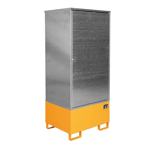 4052462026360 - Gefahrstoffschrank BAUER GS-1 Stahlblech unterfahrbar für 1 x 200 l Fass B 840 x T 690 x H 1930 mm orange