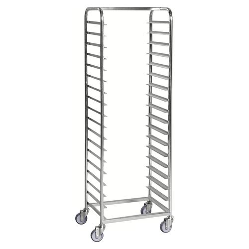 7350050353445 - Tablettwagen KM160 für 18 Tabletts 440x600x1880mm (BxLxH) bis 150kg belastbar 4 Lenkrollen verzinkt 7350050353445 Kongamek