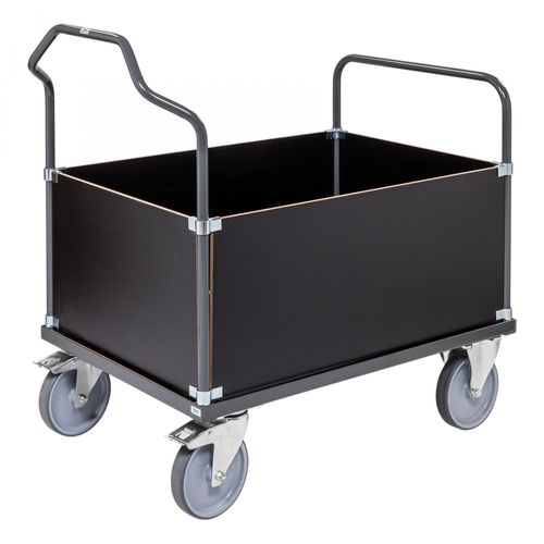 7350112290299 - Ergonomischer Kastenwagen in dunkelgrau 1090x700x1065mm mit MDF-Platte Gummibereifung und Bremse - Kongamek