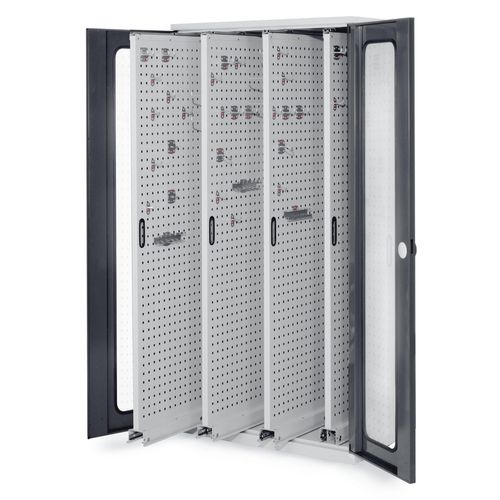 4251142212554 - Systeme ®RasterPlan Vertikalschränke 1950x1000x600mm Modell 83 Sichtfenstertüren anthrazitgrau