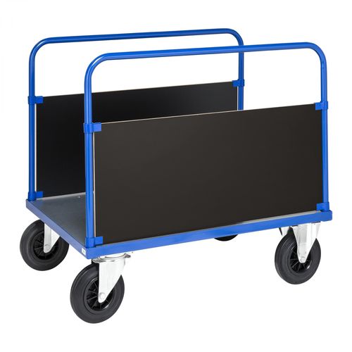 7350050351878 - Kongamek - Plattformwagen in blau 1000x700x900mm mit verzinkter Ladefläche und 2 stirnseitigen Wänden mit Gummibereifung ohne Bremse 7350050351878 - Kongamek - Plattformwagen in blau 1000x700x900mm mit verzinkter Ladefläche und 2 stirnseitigen Wänden mit Gummibereifung ohne Bremse