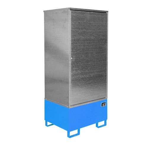 4052462026384 - Gefahrstoffschrank BAUER GS-1 Stahlblech unterfahrbar für 1 x 200 l Fass B 840 x T 690 x H 1930 mm blau
