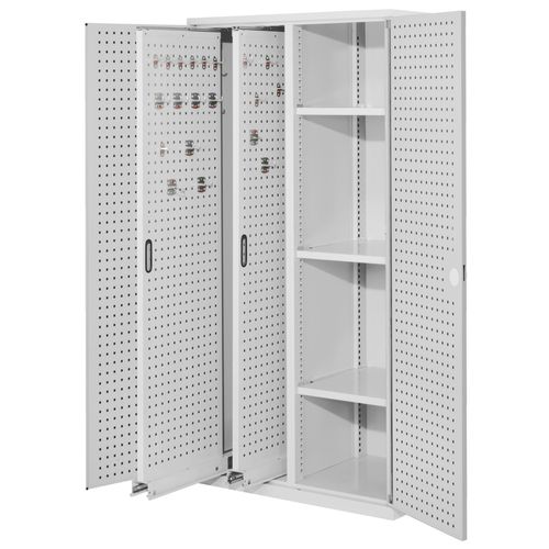 4251142218754 - Systeme ®RasterPlan Vertikalschränke 1950x1000x600mm Modell 80 Lochplattentüren lichtgrau 4251142218754 - Systeme ®RasterPlan Vertikalschränke 1950x1000x600mm Modell 80 Lochplattentüren lichtgrau
