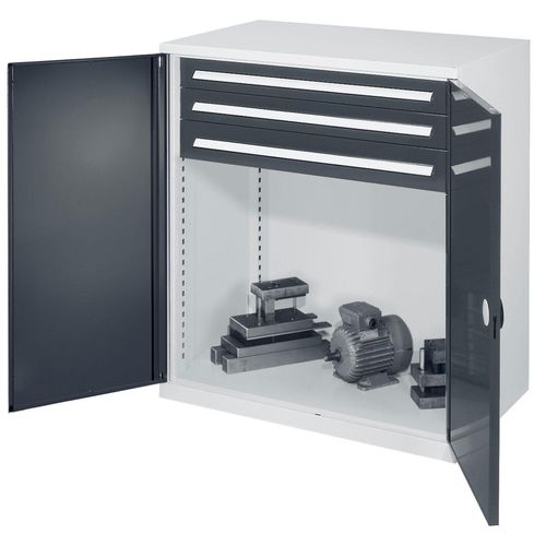 4251142238837 - Systeme Schwerlast-Beistellschränke ohne Mitteltrennwand 1110x1000x600mm Modell 65 Doppelwandtüren anthrazitgrau