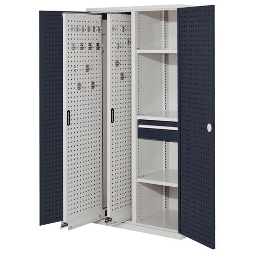 4251142249307 - Systeme ®RasterPlan Vertikalschränke 1950x1000x600mm Modell 82 Lochplattentüren anthrazitgrau