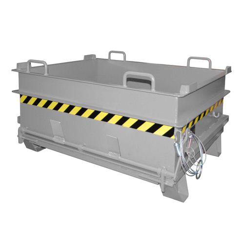4052462043428 - eurokraft pro Baustoffcontainer BC mit Steinklammer-Entriegelung BxH 1305 x 700 mm mausgrau