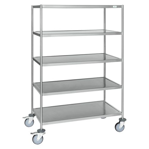 7350074805845 - Kongamek - Edelstahl- Etagenwagen vollständig geschweißt 5 Ladeflächen 1050x550mm Gummibereifung rostfrei mit Bremse 7350074805845 - Kongamek - Edelstahl- Etagenwagen vollständig geschweißt 5 Ladeflächen 1050x550mm Gummibereifung rostfrei mit Bremse