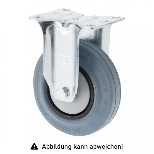 4250448507715 - Rollcart TPE-Bockrolle Ø100x32mm in grau 90kg Tragkraft mit Kunststoff-Felge