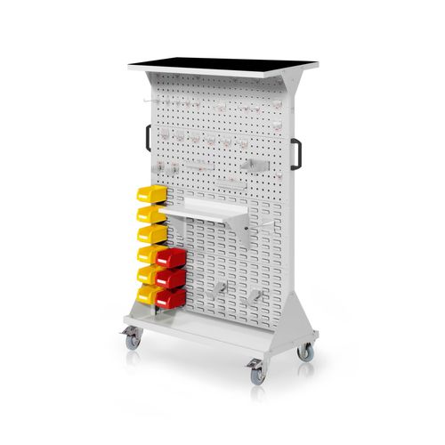 4251142247242 - Systeme RasterMobil® mobiler Arbeitsplatzschrank Größe #4 1580x1000x500mm 4x Lochplatte 4x Schlitzplatte 50-teilig mit Auflageboden inkl Riffelgummimatte lichtgrau 4251142247242 - Systeme RasterMobil® mobiler Arbeitsplatzschrank Größe #4 1580x1000x500mm 4x Lochplatte 4x Schlitzplatte 50-teilig mit Auflageboden inkl Riffelgummimatte lichtgrau