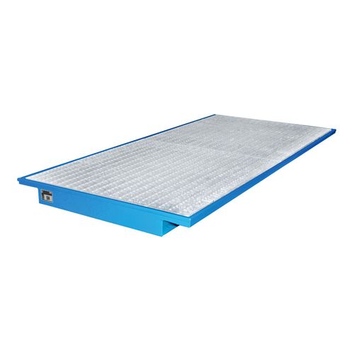 4052462029866 - eurokraft pro Regal-Einhängewanne mit verzinktem Gitterrost LxB 2650 x 1250   915 mm blau lackiert