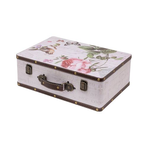 4010537643218 - HMF VKO102 Holzkoffer im Vintage-Design Rose 38 x 26 x 13 cm