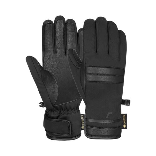 4060485522714 - Skihandschuhe REUSCH Paola GORE-TEX Damen Gr 65 schwarz 42% Polyamid 28% Polyester 18% Ziegenleder 12% Elasthan mehrfarbig Feminin Handschuhe mit wasserdichter und atmungsaktiver Funktion