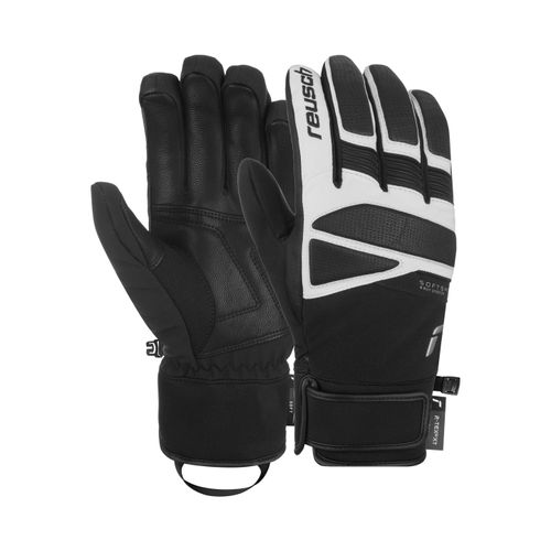 4060485517451 - Skihandschuhe REUSCH Thunder R-TEX XT Damen Gr 10 schwarz-weiß (weiß schwarz) 80% Polyester 14% Ziegenleder 3% Polyurethan 3% Elasthan unifarben Klassisch Handschuhe mit wasser- und winddichter Membran