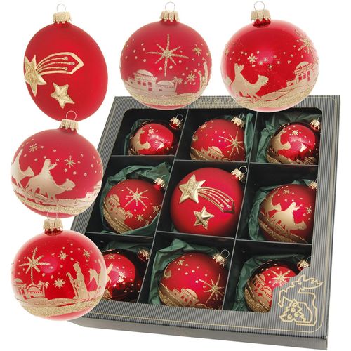 0024762111071 - Weihnachtsbaumkugel KREBS GLAS LAUSCHA Bethlehem Xmas Night 8 Kugeln 1 Taler mit Komet & Stern cm Weihnachtsbaumkugeln rot Weihnachtskugeln Weihnachtsdeko Christbaumschmuck Christbaumkugeln aus Glas 0024762111071 - Weihnachtsbaumkugel KREBS GLAS LAUSCHA Bethlehem Xmas Night 8 Kugeln 1 Taler mit Komet & Stern cm Weihnachtsbaumkugeln rot Weihnachtskugeln Weihnachtsdeko Christbaumschmuck Christbaumkugeln aus Glas