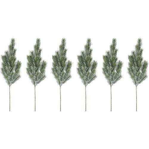 4064118113317 - Winterliche Kunstpflanze CREATIV GREEN Weihnachtsdeko grün H60cm Kunststoff Kunstpflanzen Zweig 6 Stück im Set