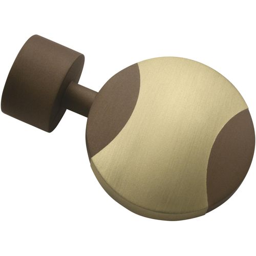 4003018333715 - Gardinenstangen-Endstück Disc braun (cappuccino champagner) B19cm H7cm L7cm Ø19cm Gardinenstangenendstücke Serie Gardinenstange Kira