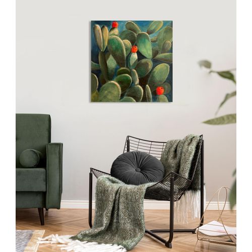 4049009918745 - Leinwandbild QUEENCE Cactus de Felanitx grün (farbe bild(er) grün) B90cm H90cm Leinwand Holzrahmen Bilder Premium-Leinwandstoff Handarbeit aus Deutschland