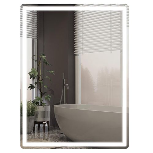 4255633549884 - Badspiegel Dimmbar Badezimmerspiegel 80 x 60 cm Lichtspiegel mit Touchschalter Memory-Funktion beschlagfreier Wandspiegel Wasserdicht - Homcom