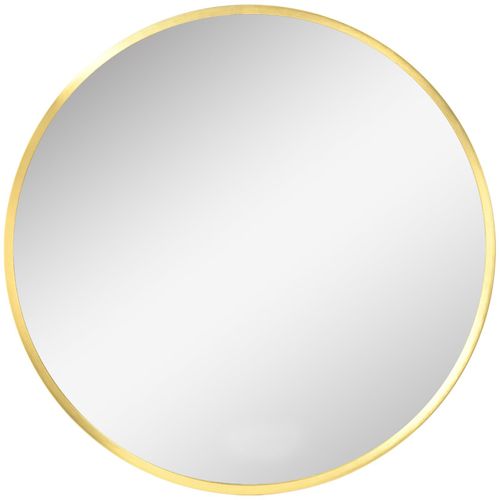 4255633513991 - Badspiegel Runder Spiegel Badezimmerspiegel mit Gold Metallrahmen Ø50 cm Wandspiegel für Wohnzimmer Schlafzimmer Badezimmer IP44