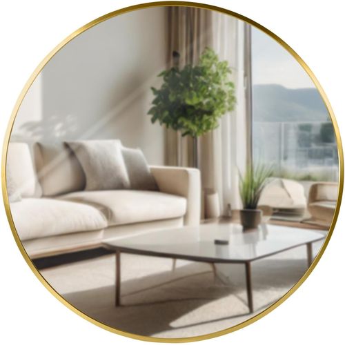 4255716314514 - Wandspiegel Elsie I Runder Spiegel in unterschiedlichen Größen I Rahmentiefe 3 cm ideal für Wohnzimmer Schlafzimmer oder Bad