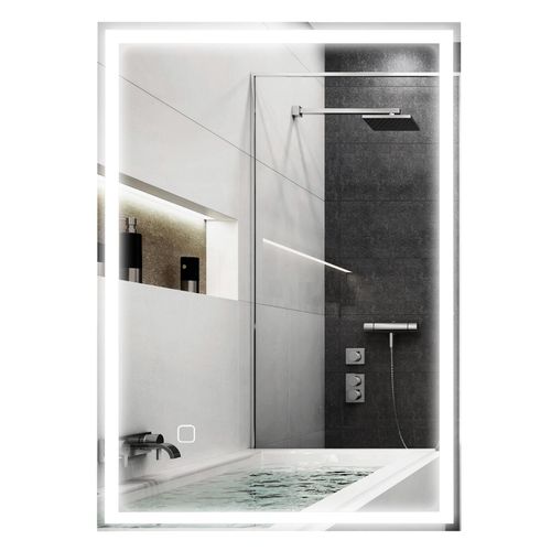 4255633549969 - Homcom - Badspiegel Badezimmerspiegel mit LED-Leuchte 70 x 50 cm Wandspiegel beschlagfreier Lichtspiegel mit Touchschalter IP44 4255633549969 - Homcom - Badspiegel Badezimmerspiegel mit LED-Leuchte 70 x 50 cm Wandspiegel beschlagfreier Lichtspiegel mit Touchschalter IP44