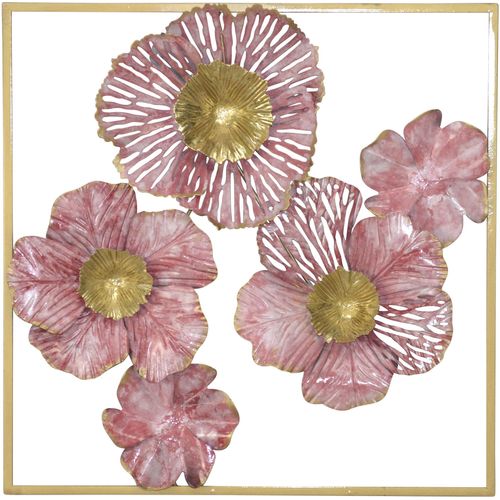 4046884067926 - Wanddekoobjekt HOFMANN LIVING AND MORE Wanddekoration Wanddekoobjekte Gr B H T 50 cm x 50 cm x 5 cm rot (lachsfarben) Wanddekoration