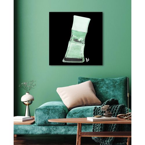 4067437735505 - Acrylglasbild BRUNO BANANI Flakon Parfum - Acrylbilder mit Blattgold veredelt Bilder Gr B H 120 cm x 120 cm Acrylglasbild mit Blattgold-Farbvariante 1 St grün Acrylglasbilder Grüne Farbvariante Handgearbeitet Gerahmt Edel