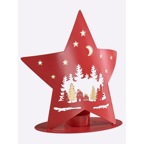 4064118326847 - GASPER Windlicht rot B H T 18cm x 195cm x 8cm Kerzenhalter