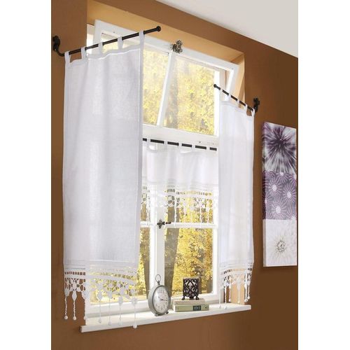 4250030819226 - Querbehang Großglockner weiß B125cm H50cm Baumwolle HOSSNER - ART OF HOME DECO Gardinen HxB 50x125
