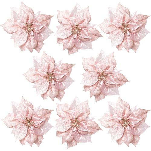 4064118058359 - Weihnachtsbaumklammer CREATIV DECO Poinsettienblüte Weihnachtsdeko Christbaumschmuck Weihnachtsbaumschmuck rosegold (rosa goldfarben) Weihnachtsbaumschmuck Ø ca 17 cm 4064118058359 - Weihnachtsbaumklammer CREATIV DECO Poinsettienblüte Weihnachtsdeko Christbaumschmuck Weihnachtsbaumschmuck rosegold (rosa goldfarben) Weihnachtsbaumschmuck Ø ca 17 cm