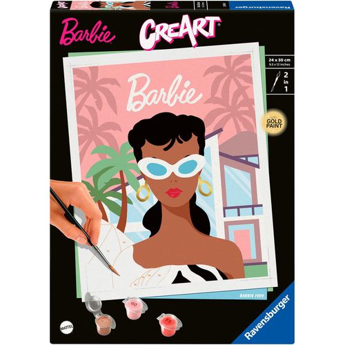 4005556258963 - Malen nach Zahlen RAVENSBURGER CreArt Adults Trend Barbie 1959 bunt Malvorlagen KinderB24cm H30cm für Erwachsene  Made in Europe B24cm H30cm
