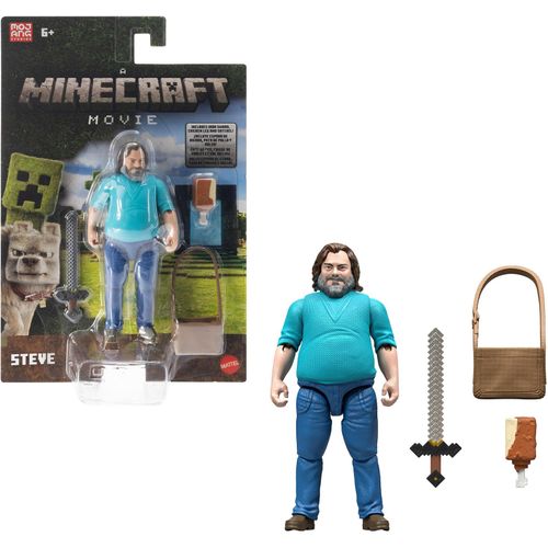 0194735304295 - Minecraft Movie Steve Actionfigur und Zubehör Spielfigur