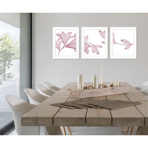 4049009898665 - Bild QUEENCE Imsa rosa (farbe rahmen weiß farbe bild(er) rosa) B50cm H70cm Acrylglas Papier Holz Bilder gerahmt Blumen