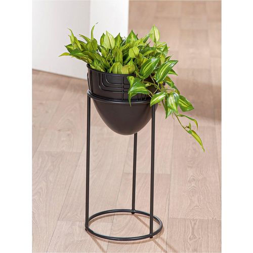 4063387552728 - Übertopf GILDE Labyrinth schwarz B235cm H50cm T235cm Metall Pflanzgefäße