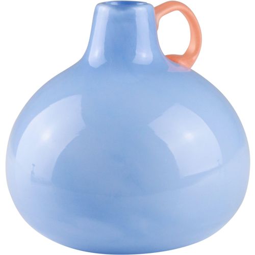 4056422204782 - Dekovase AM DESIGN Blauglasvase mit auffälligem orangem Griff blau B115cm H115cm Glas Vasen ein einzigartiges Designstück 4056422204782 - Dekovase AM DESIGN Blauglasvase mit auffälligem orangem Griff blau B115cm H115cm Glas Vasen ein einzigartiges Designstück