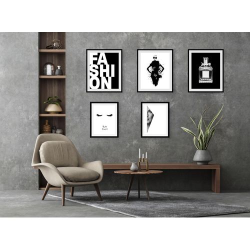 4047809882150 - Bild QUEENCE Modeskizzen schwarz (farbe rahmen schwarz farbe bild(er) schwarz) B30cm H40cm Acrylglas Papier Holz Bilder HD Premium Poster-Druck inkl Holzrahmen - 5er Set 4047809882150 - Bild QUEENCE Modeskizzen schwarz (farbe rahmen schwarz farbe bild(er) schwarz) B30cm H40cm Acrylglas Papier Holz Bilder HD Premium Poster-Druck inkl Holzrahmen - 5er Set