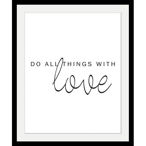 4049009112778 - Bild QUEENCE Liebe schwarz (farbe rahmen schwarz farbe bild(er) schwarz) B30cm H40cm T3cm Acrylglas Papier Holz Bilder HD Premium Poster-Druck inkl Holzrahmen
